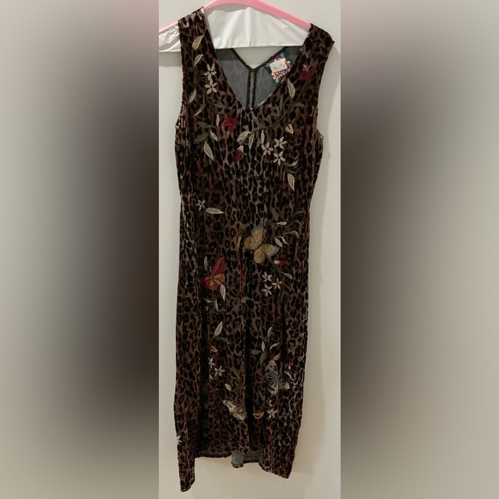 Johnny Was Penelope Maxi/Midi Brown Leopard Print Dress - Picture 4 of 6